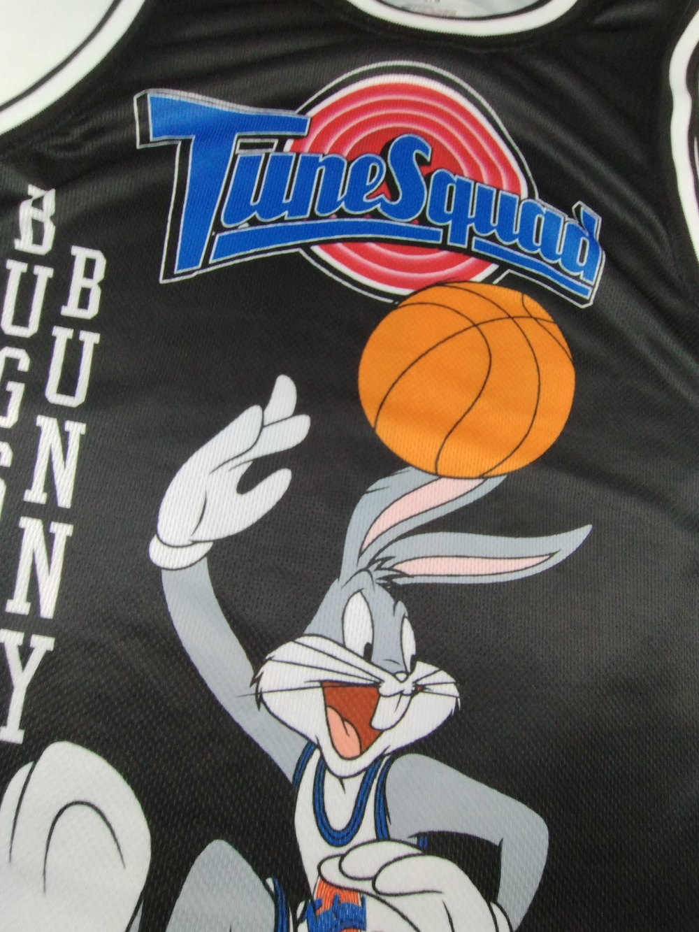 Space Jam Bugs Bunny '96 Tune Squad Basketball Jersey Mens L NWOT Black Blue